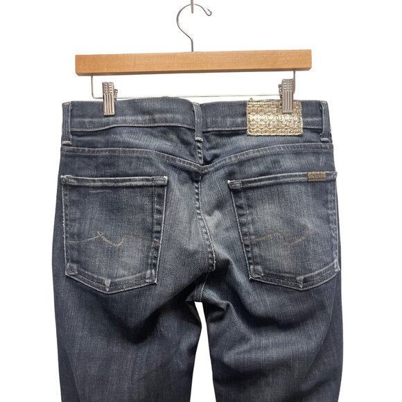 7 for all Mankind High Waist Bootcut Dark Wash Denim Jeans - Picture 5 of 8